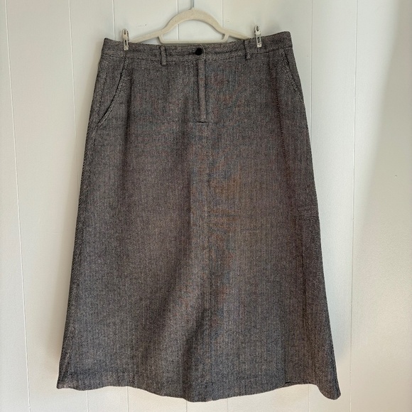 L.L. Bean classic fit straight 100% cotton fully lined midi skirt size 12 - Picture 1 of 14